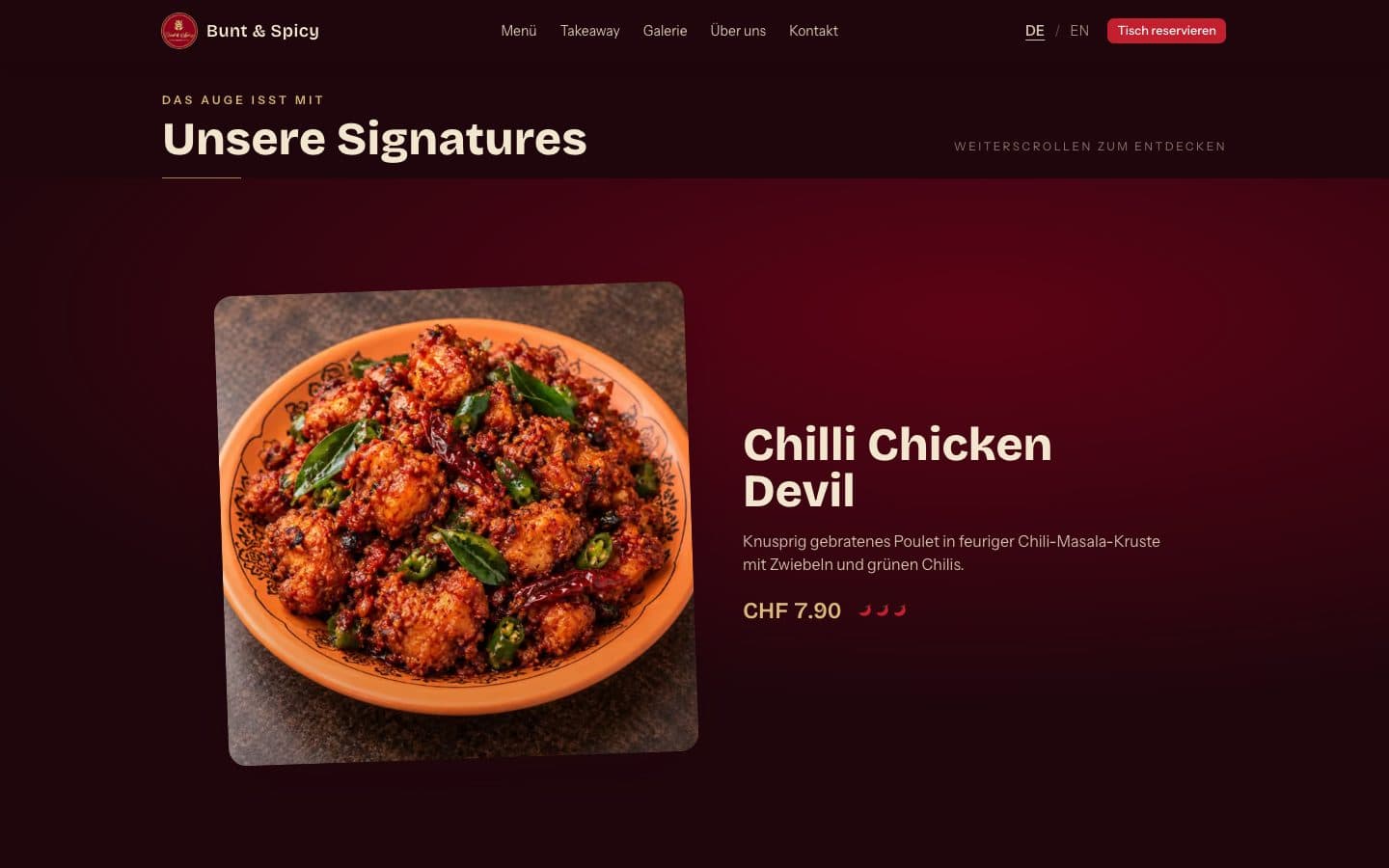 Bunt & Spicy – Signature-Gericht Chilli Chicken Devil