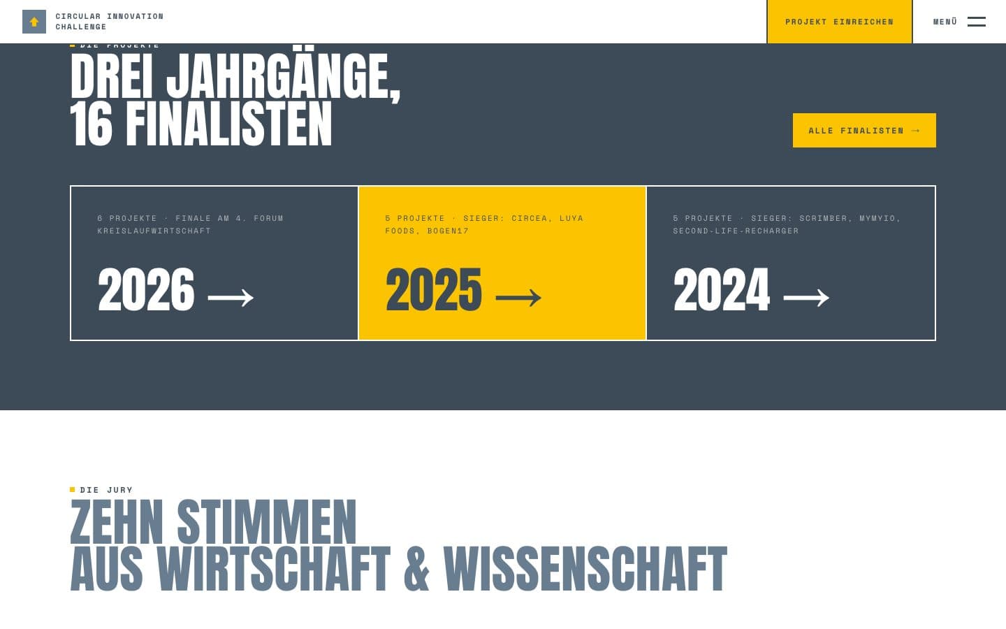 Circular Innovation Challenge – Finalisten der Jahrgänge 2024 bis 2026