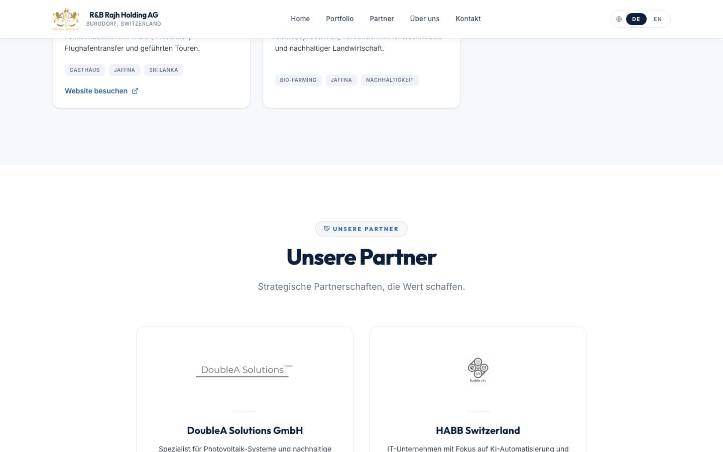 R&B Rajh Holding AG – Partner der Holding